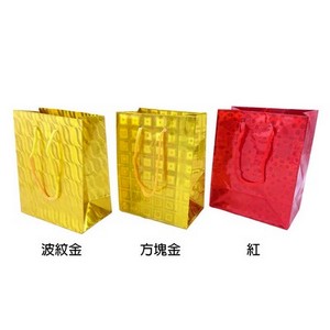鐳射紙提袋(紅/金)－12入