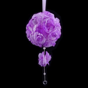 紫玫瑰花球吊飾